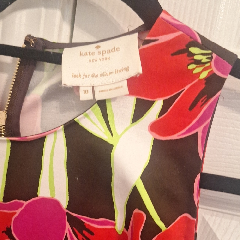 Kate Spade Floral Mini Dress - Red, Pink, Green, Brown